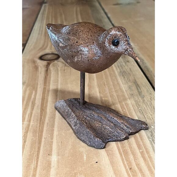 Wood Carved Brown Bird Figurine. Beach. Birds. Home Decor. - Picture 6 of 10